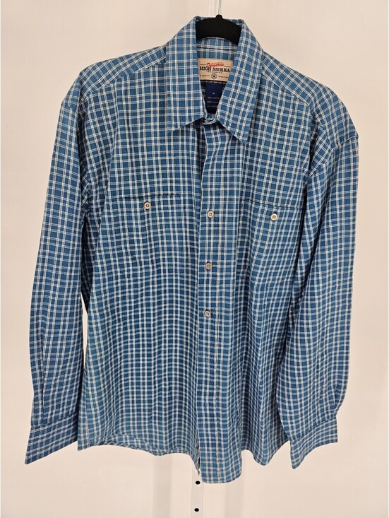 High Sierra Other - High Sierra Mens Sz M 100% Cotton Button Up Dress Shirt Blue Plaid